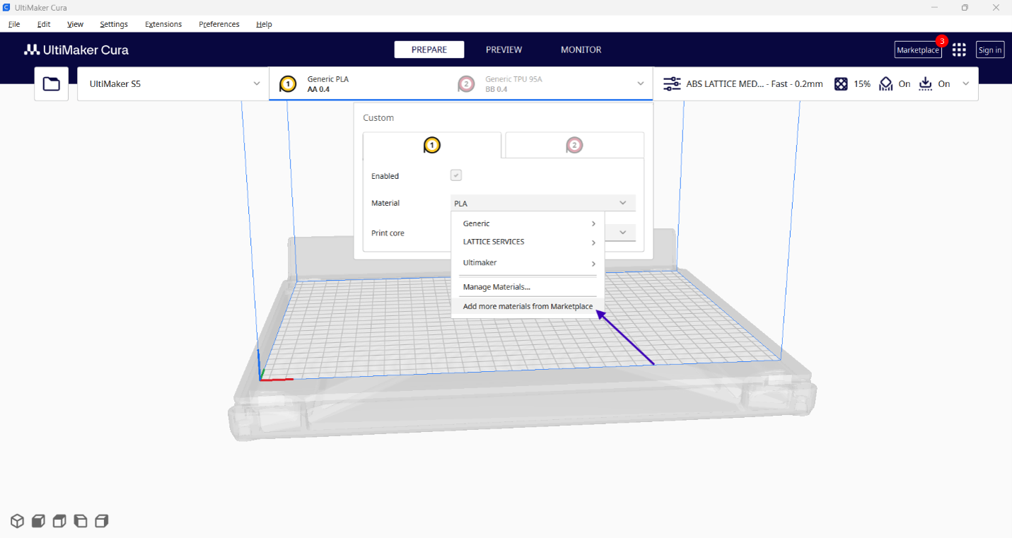Cura Marketplace