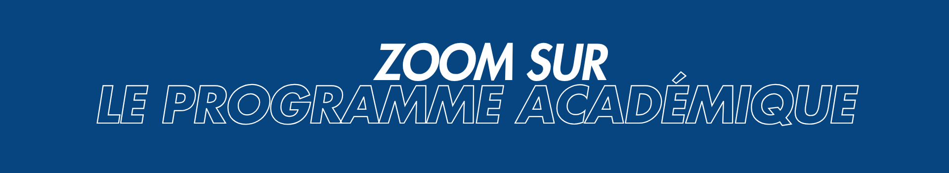 Zoom sur le programme académique